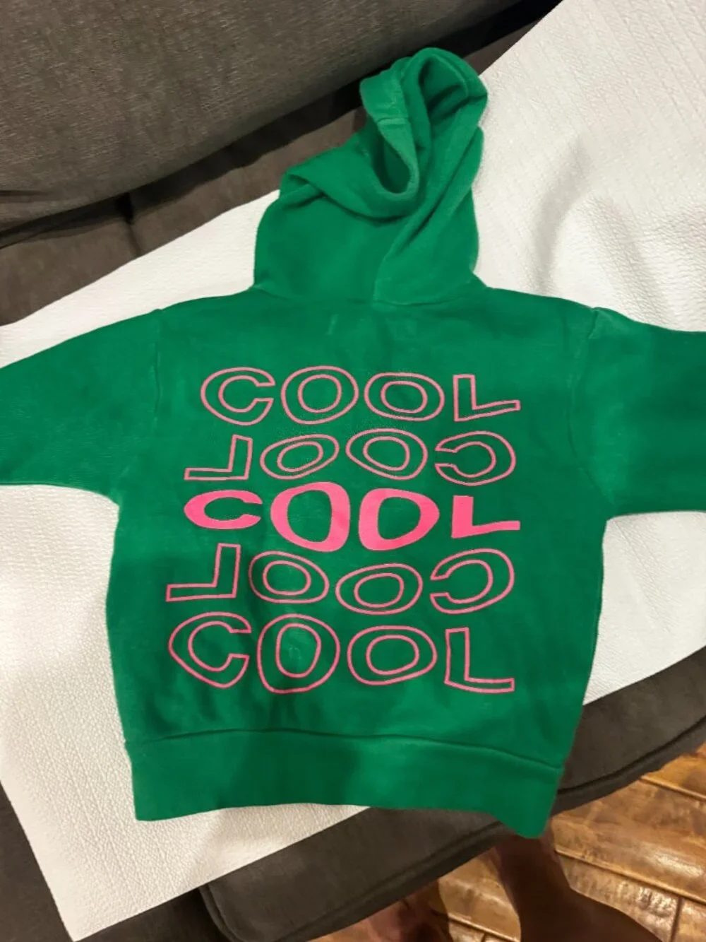 Kids Green Zip Hoodie 